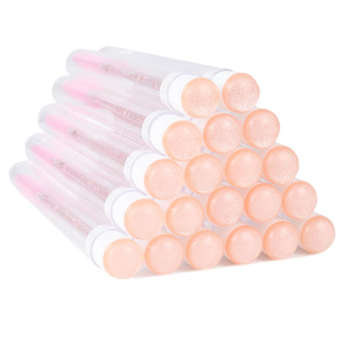 20 Sets Mascara Wands Tube Set Reusable Lash BrushTube Diamond Eyelash Brush Tubes Spoolies LashExtension Brushes Applicators Makeup Tools (sky-Pink)